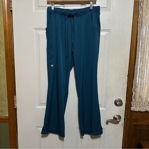 HH Works by Healing Hands Caribbean Blue Scrub Pants-Womens L-P Drawstring
